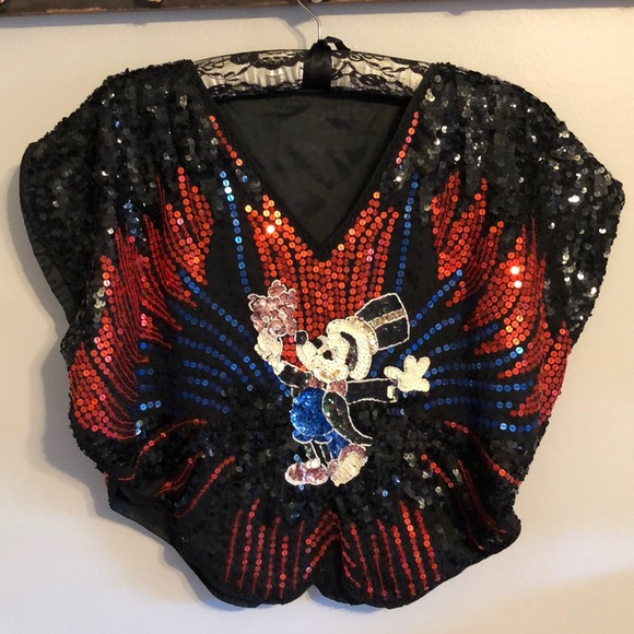 Disney Tops - Vintage Disney Sequined Mickey Mouse Top